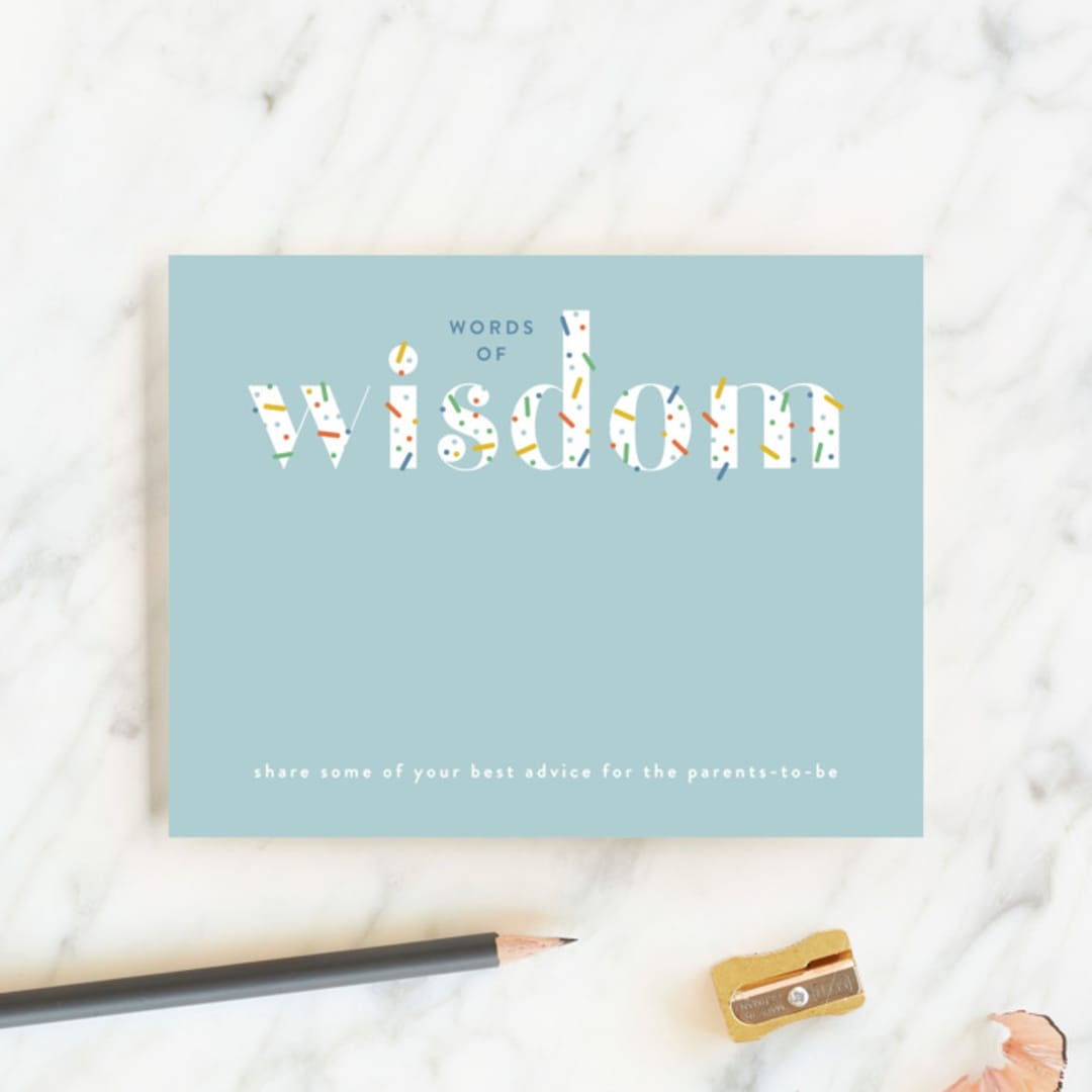 "Scattered Sprinkles" - Baby Shower Insert Cards in Sky by Lauren Chism - Front