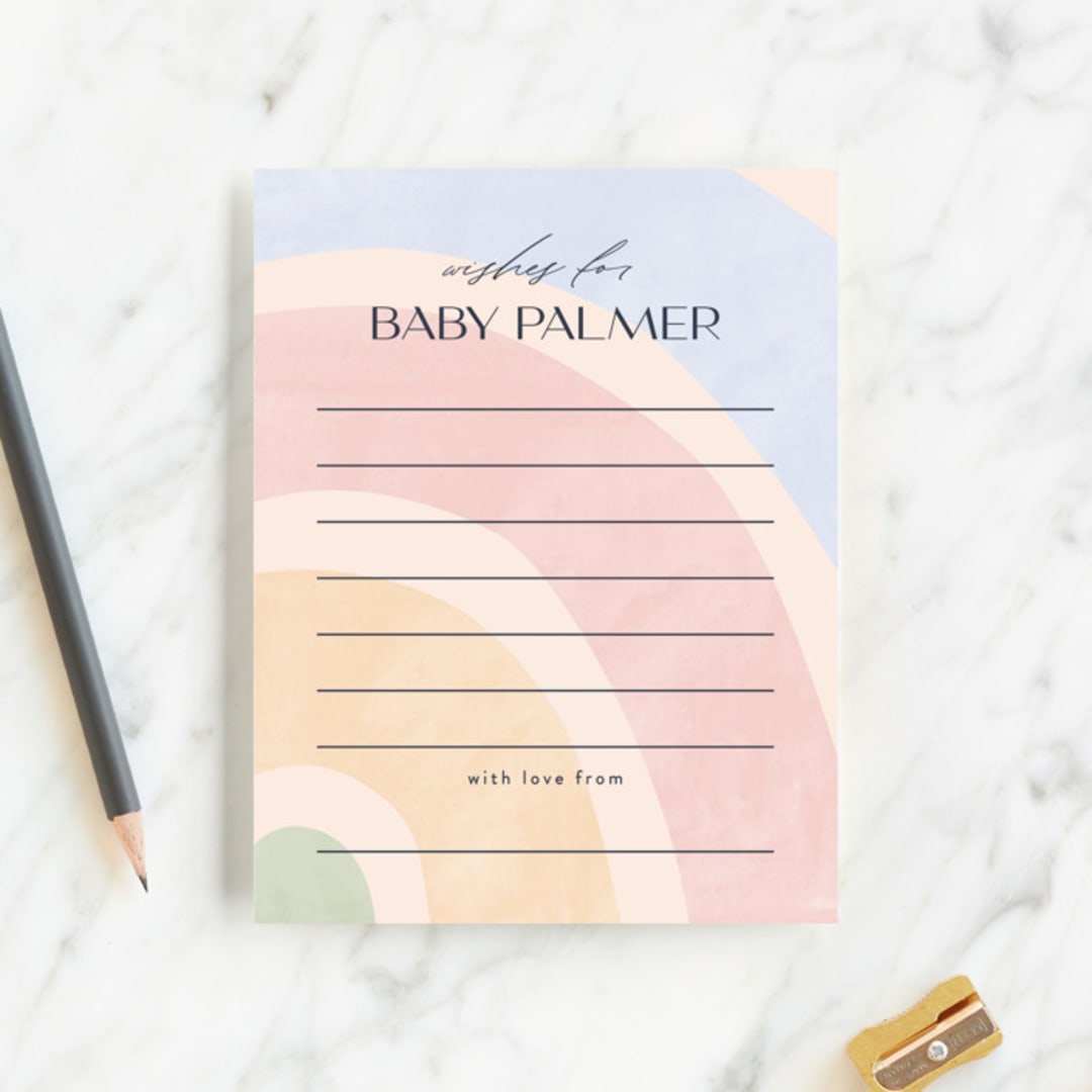 "Over the Rainbow" - Baby Shower Insert Cards in Meadow by Pixel and Hank - Front