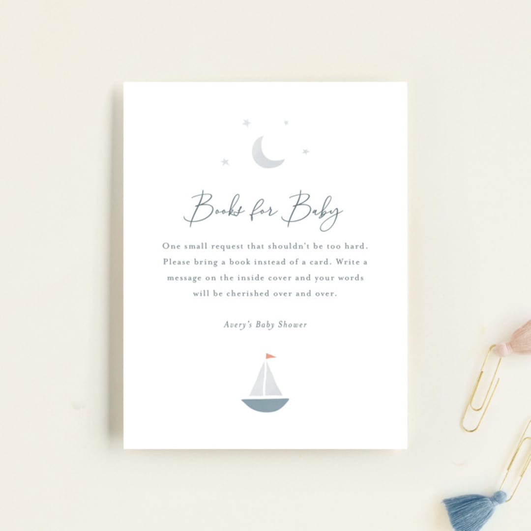 "Set Sail" - Baby Shower Insert Cards in Pond by Jen Tips - Front