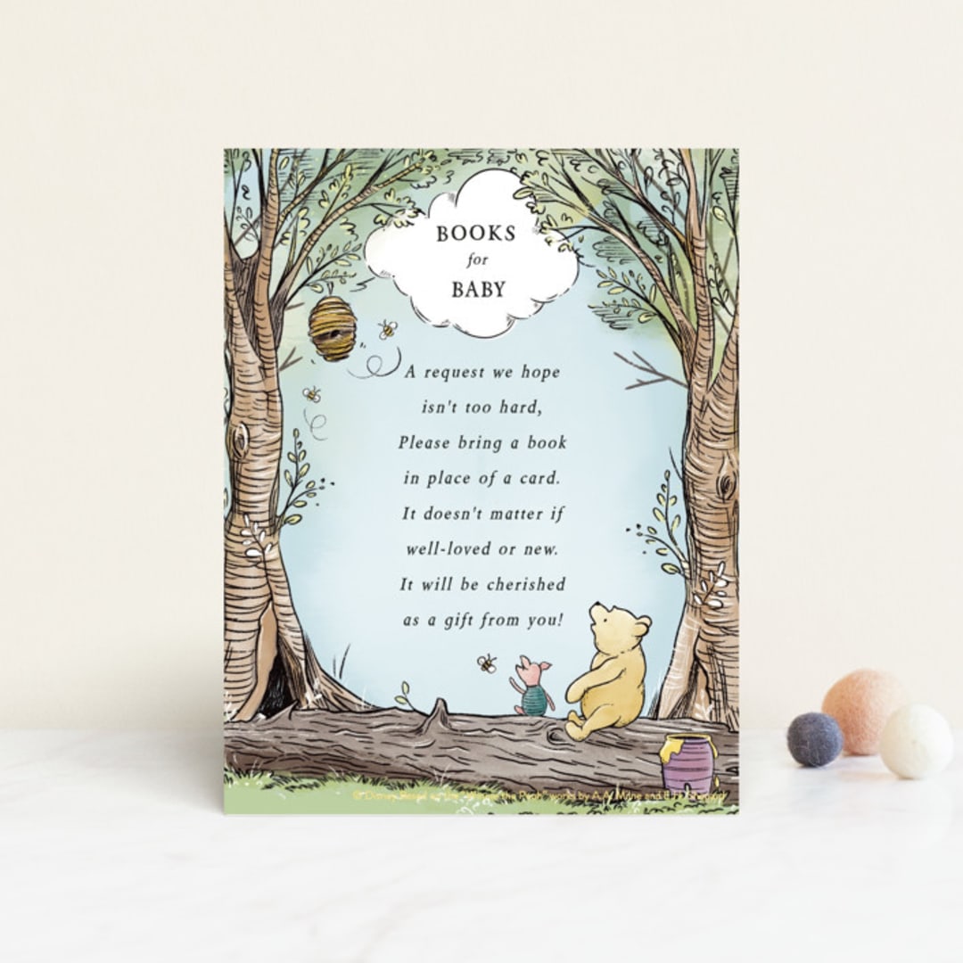"Disney's Winnie the Pooh in the Wood" - Baby Shower Insert Cards in Sky by Becky Nimoy - Front