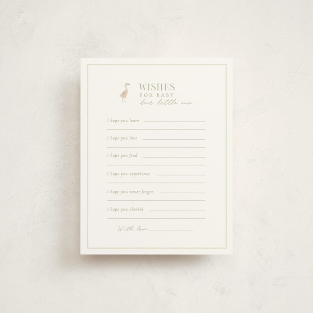 "Lovely jungle" - Baby Shower Insert Cards in Sage by Sabrin Deirani - Front