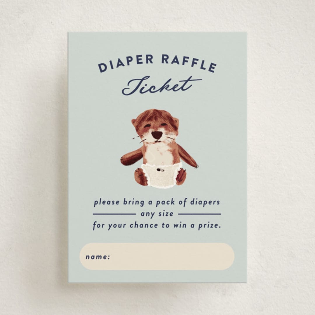 "Sip & Sea" - Baby Shower Mini Insert Cards in Sea by Gwen Bedat - Front
