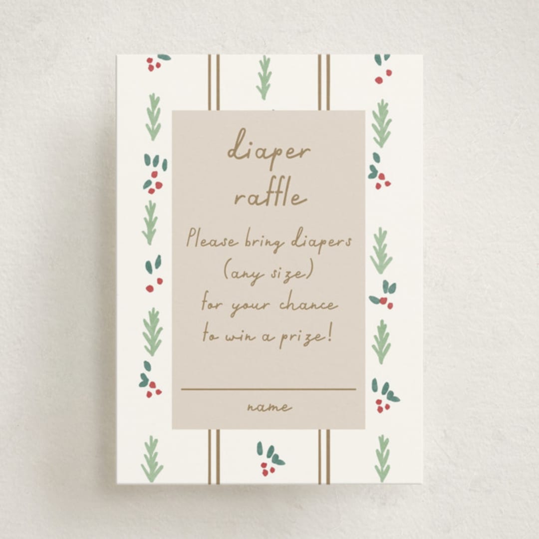 "festive rocking horse" - Baby Shower Mini Insert Cards in Eggnog by Rebecca Durflinger - Front