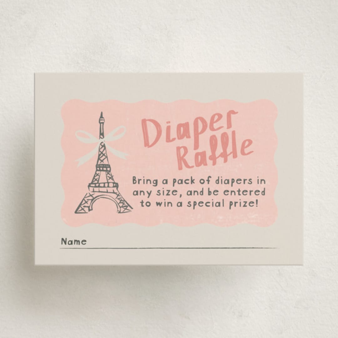 "Paris Postcard" - Baby Shower Mini Insert Cards in Petal by Karidy Walker - Front