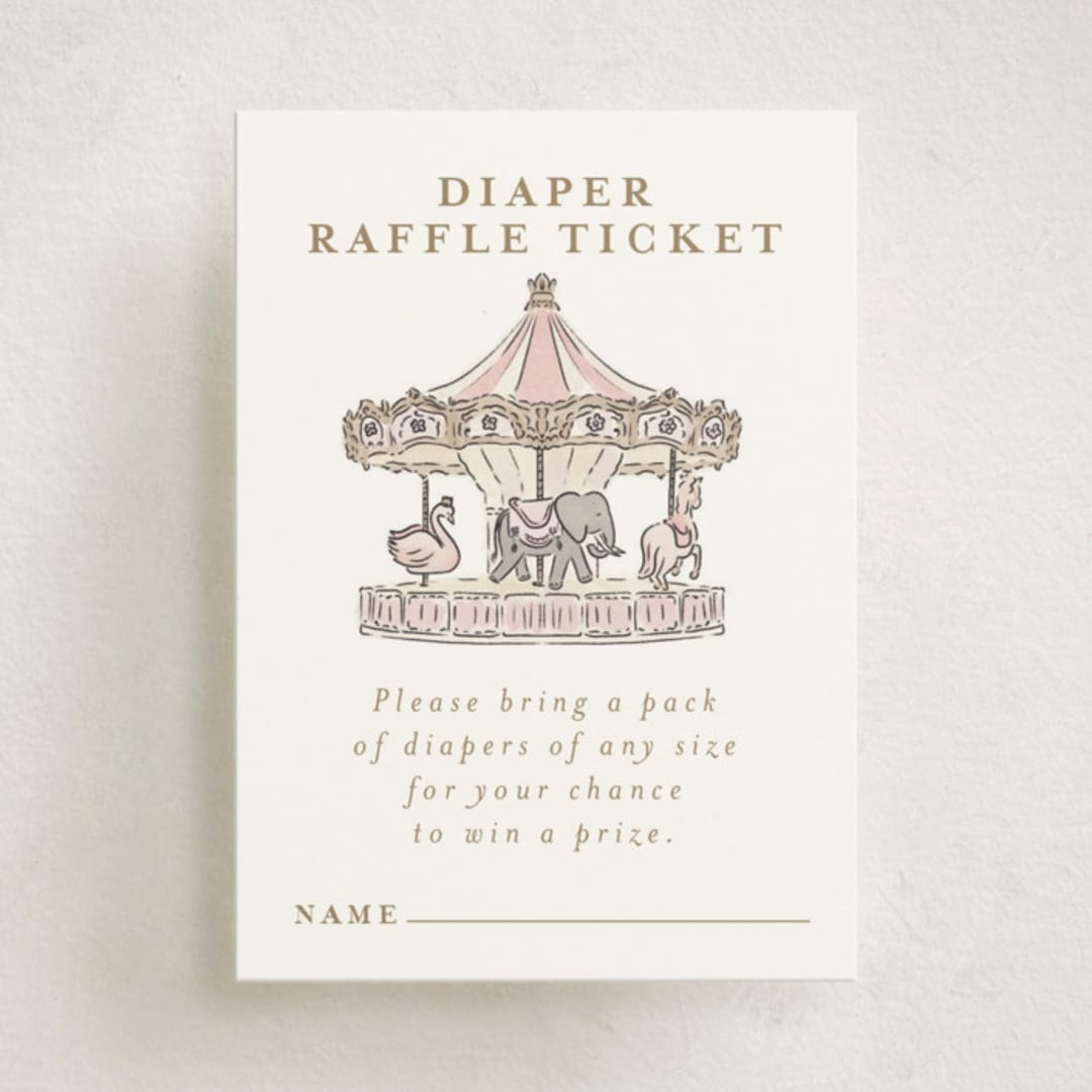 "Bebe" - Baby Shower Mini Insert Cards in Cotton Candy by Jenna Holcomb - Front