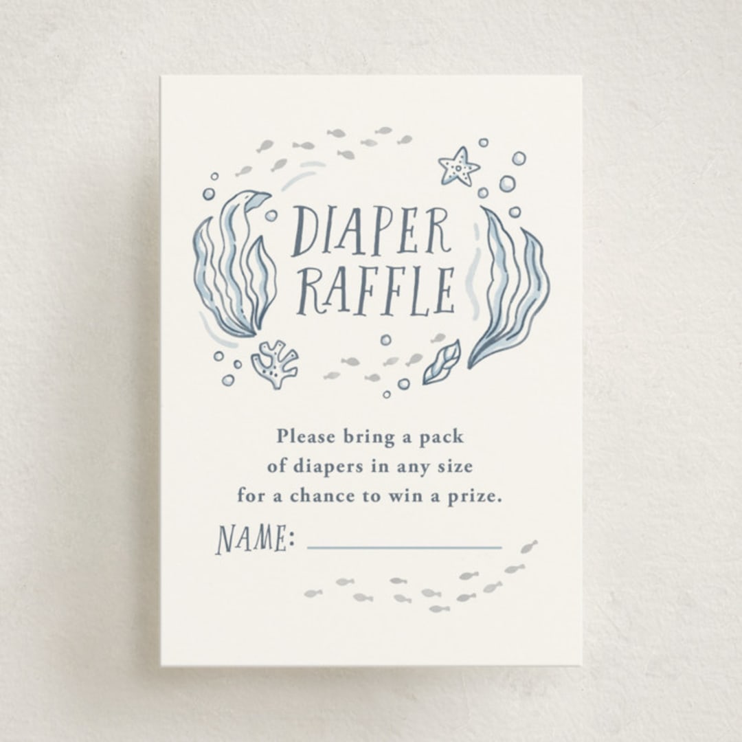 "Ocean Love" - Baby Shower Mini Insert Cards in Ocean by Monika Torun - Front