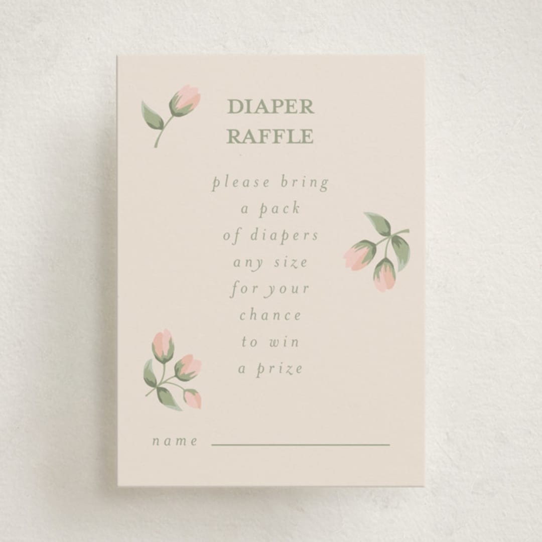 "Rose Quilt" - Baby Shower Mini Insert Cards in Blush by Jennifer Holbrook - Front