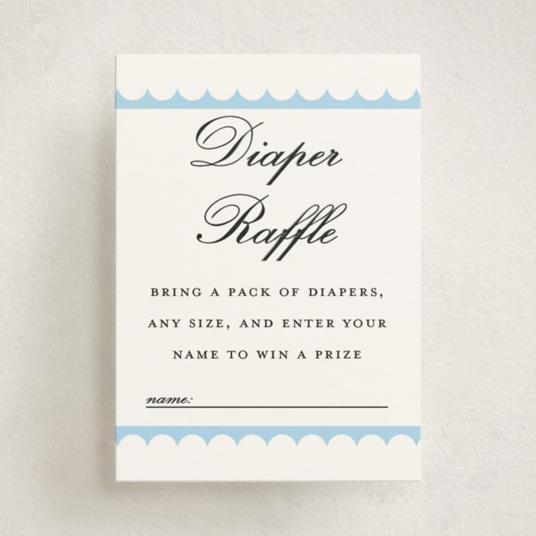 "Sweetly Scalloped" - Baby Shower Mini Insert Cards in Sky by Catherine Culvenor - Front