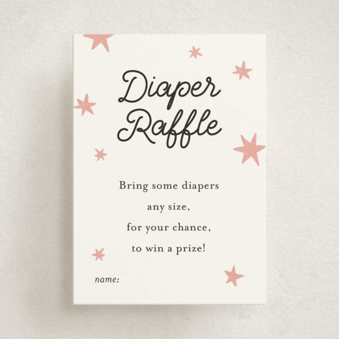 "Little Stork" - Baby Shower Mini Insert Cards in Blush by Ani Somi - Front