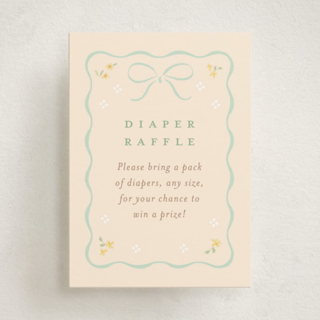 "petite corners" - Baby Shower Mini Insert Cards in Seafoam by Jennifer Wick - Front