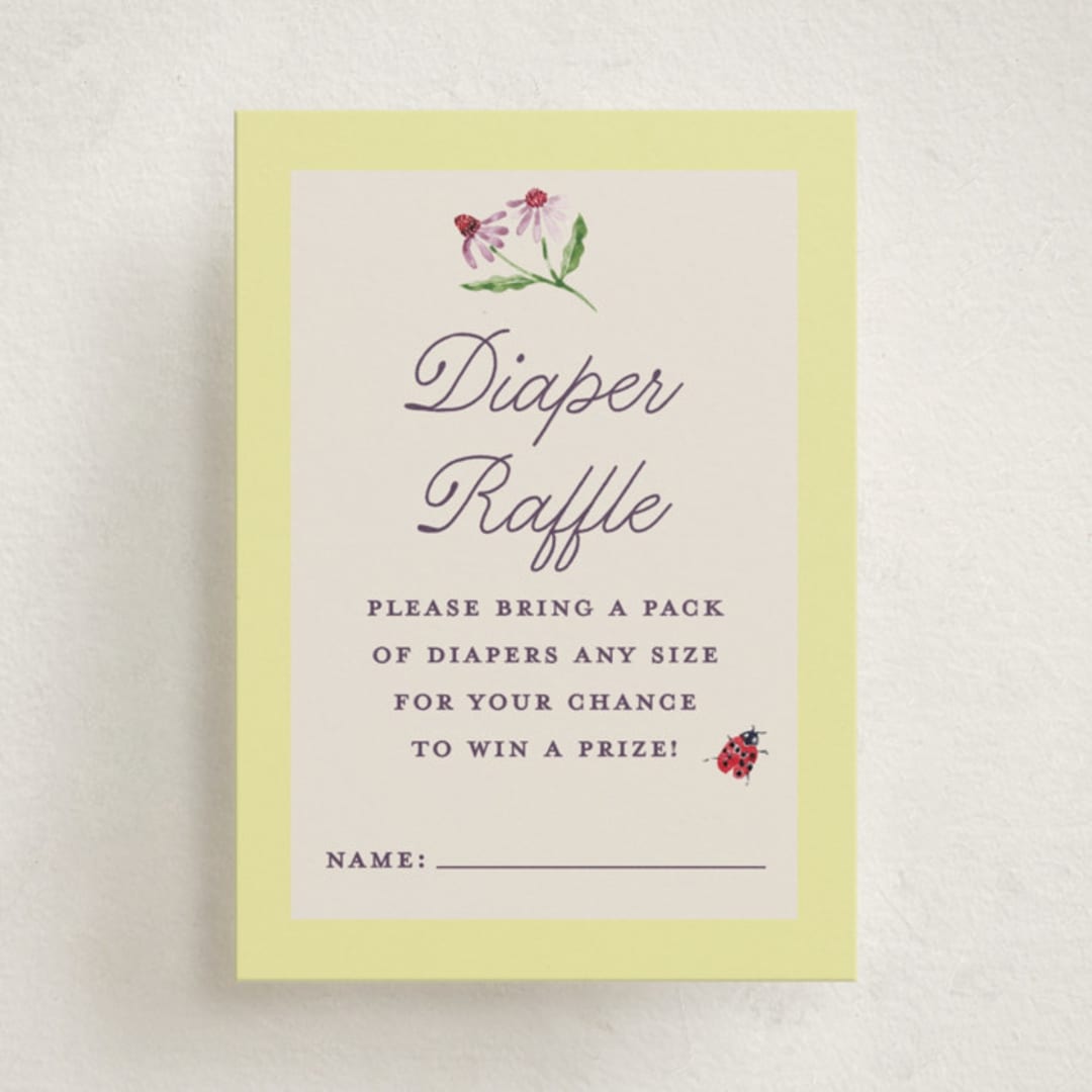 "Blooming Garden" - Baby Shower Mini Insert Cards in Citrus by Pati Cascino - Front