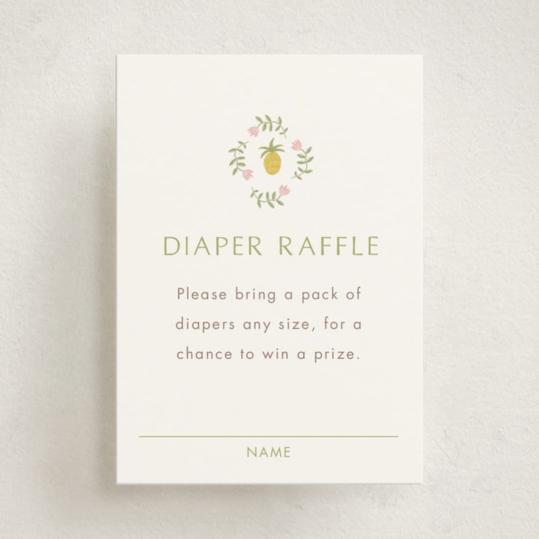 "Tropical Animals" - Baby Shower Mini Insert Cards in Ivory by Kate Blalock - Front