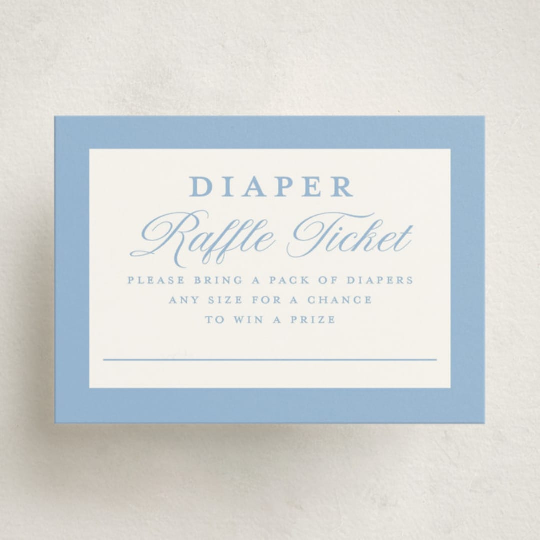"Painted Bow" - Baby Shower Mini Insert Cards in Sky by Teju Reval - Front