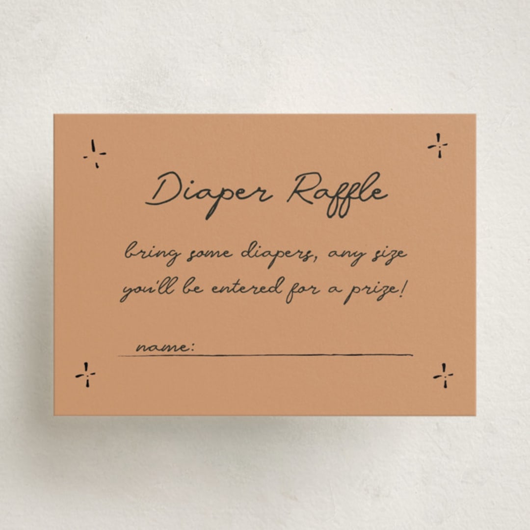 "El Ranchero" - Baby Shower Mini Insert Cards in Rust by Ani Somi - Front