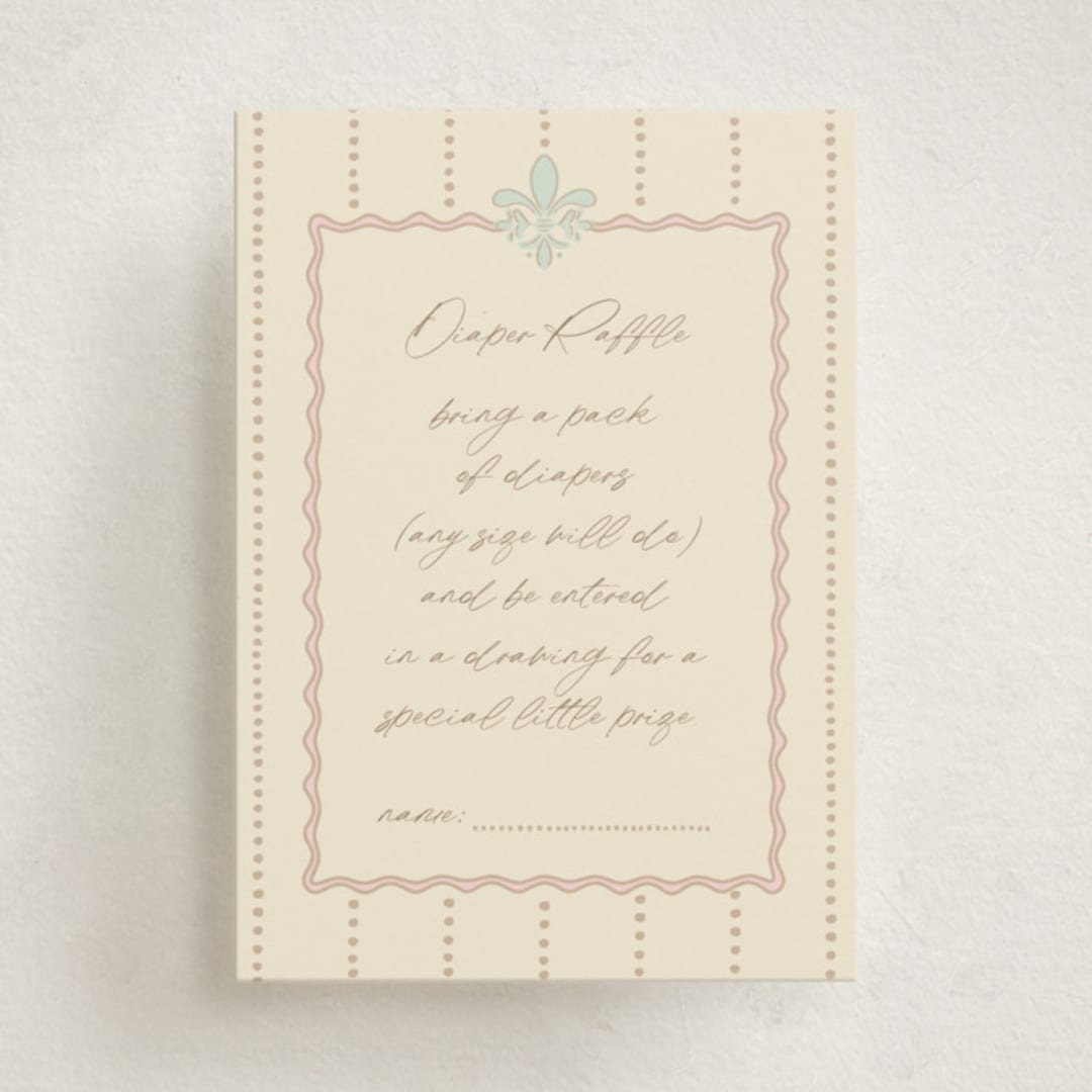 "Precious" - Baby Shower Mini Insert Cards in Mint by Tina Faselli - Front