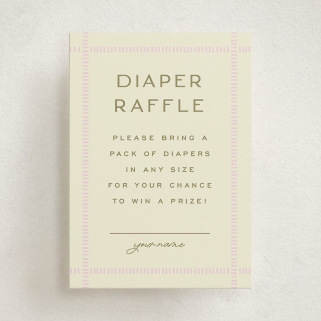 "stitched lines" - Baby Shower Mini Insert Cards in Blush by Ellen Schlegelmilch - Front