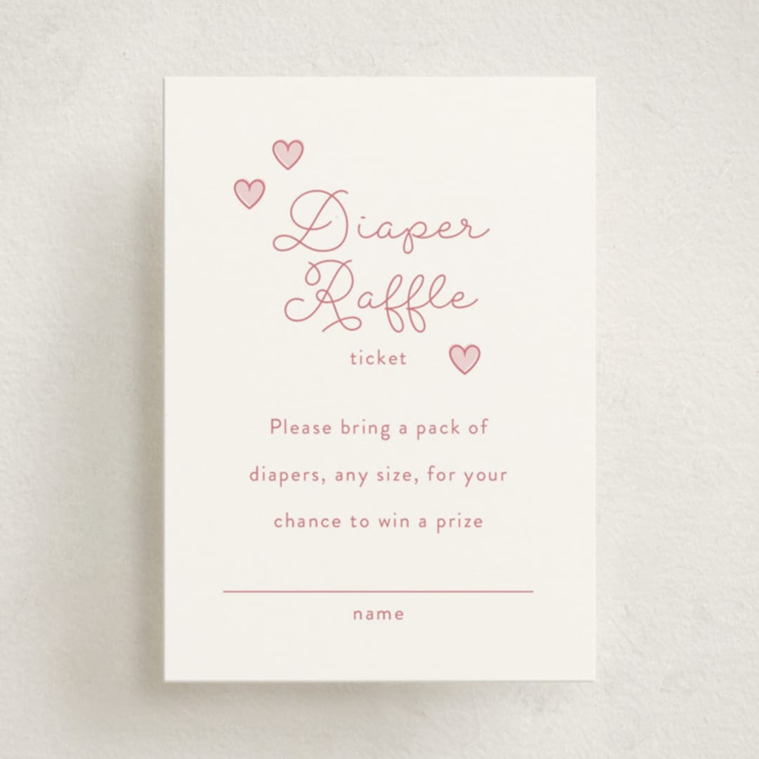 "Little Sweetheart" - Baby Shower Mini Insert Cards in Strawberry by Angela Garrick - Front