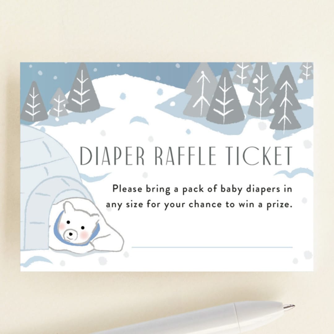 "Winter Bears" - Baby Shower Mini Insert Cards in Sparkle by Jennifer Lew - Front