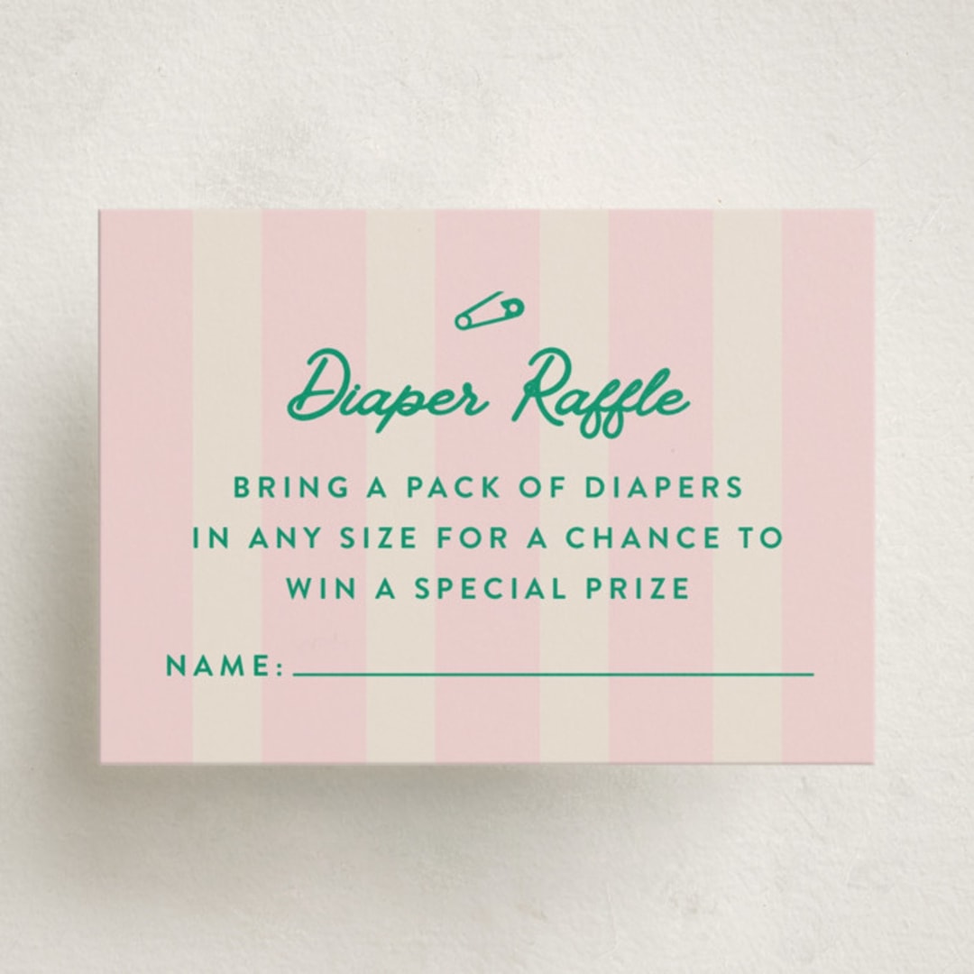 "Preppy Confetti" - Baby Shower Mini Insert Cards in Peony by Olivia Raufman - Front