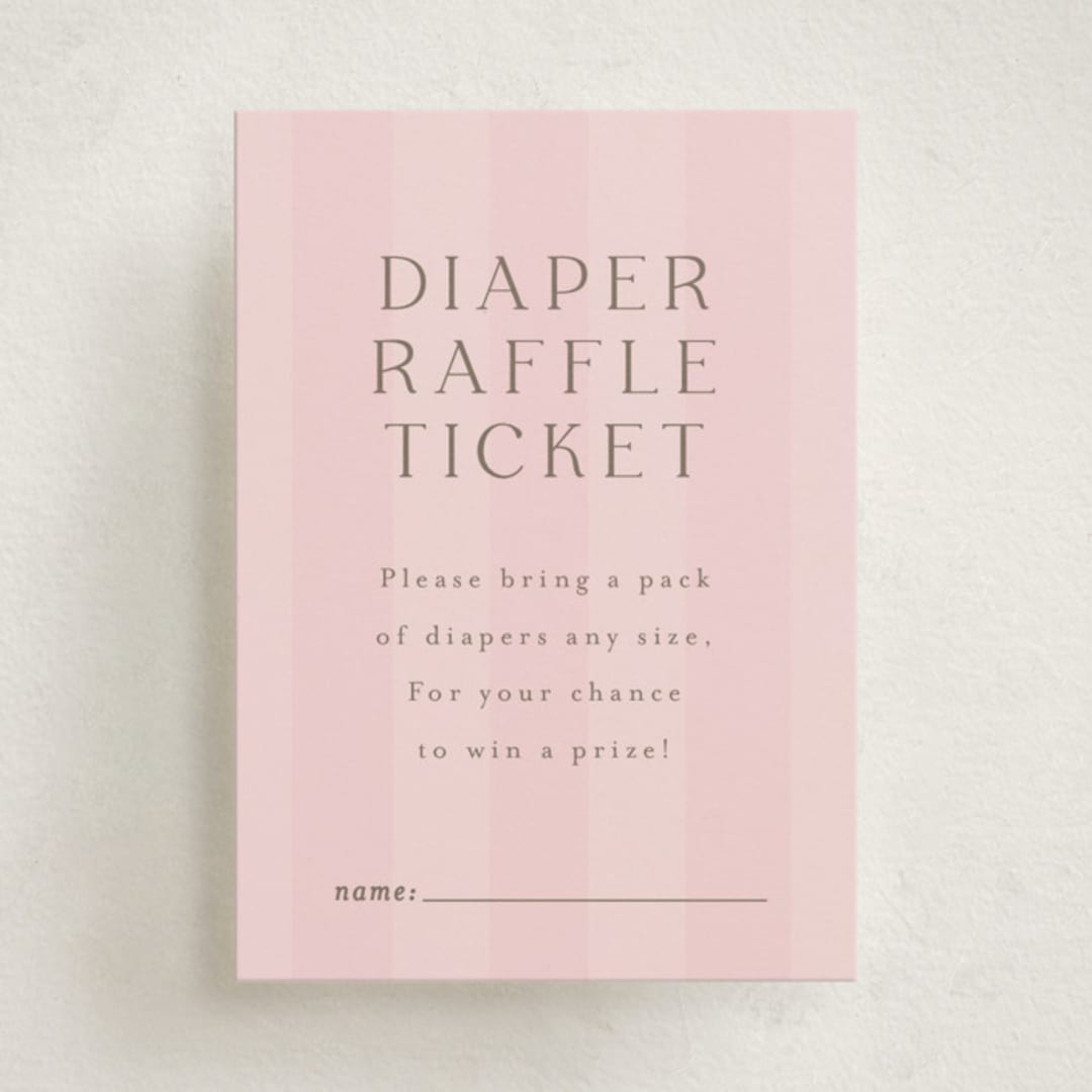 "Baby Stripes" - Baby Shower Mini Insert Cards in Rose by Angela Thompson - Front