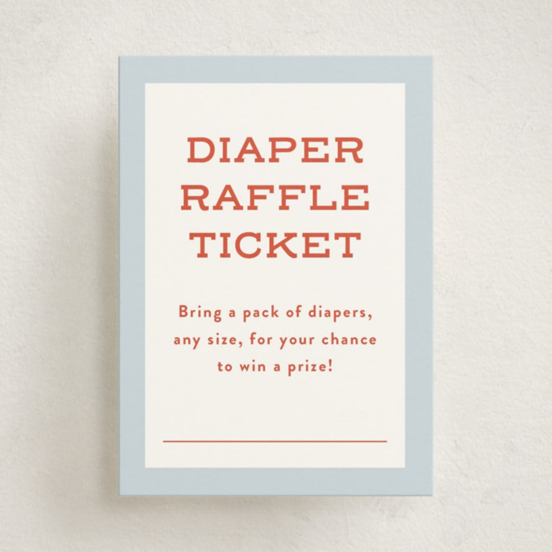 "Rookie Season" - Baby Shower Mini Insert Cards in Cherry by Paper Raven Co. - Front
