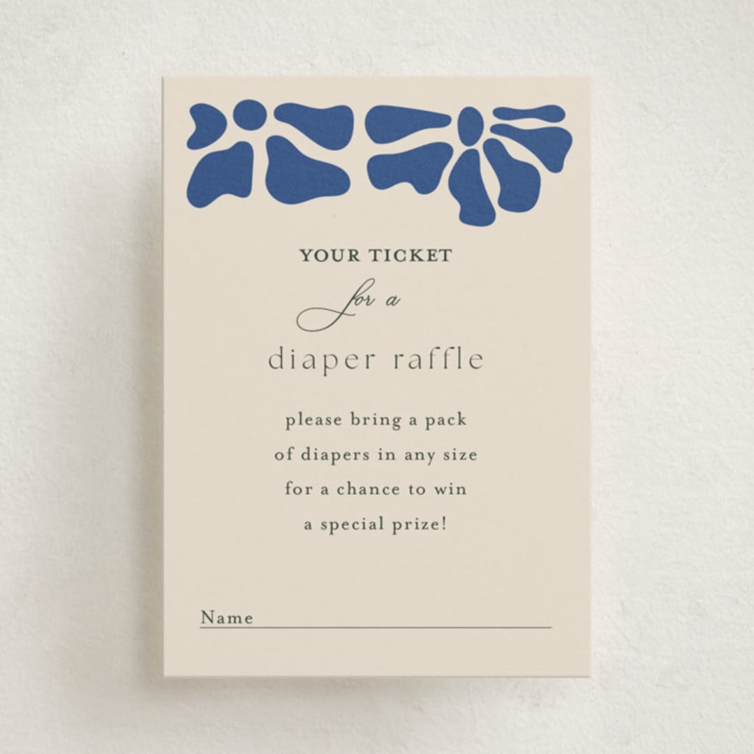 "Modern Bloom" - Baby Shower Mini Insert Cards in Cobalt by Joyce Pinheiro - Front