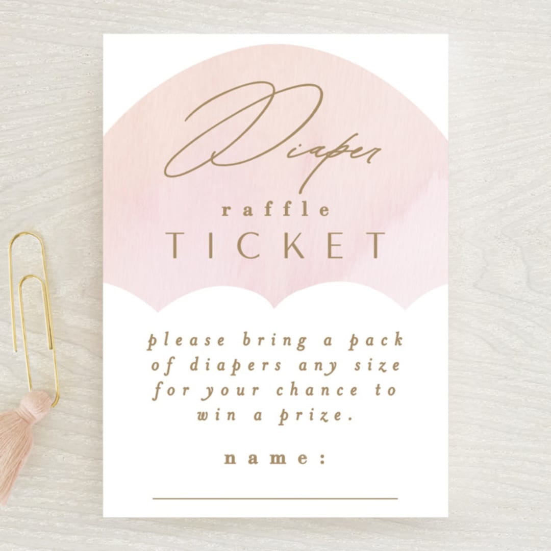 "gilded shower" - Baby Shower Mini Insert Cards in Rose by Phrosné Barwood - Front