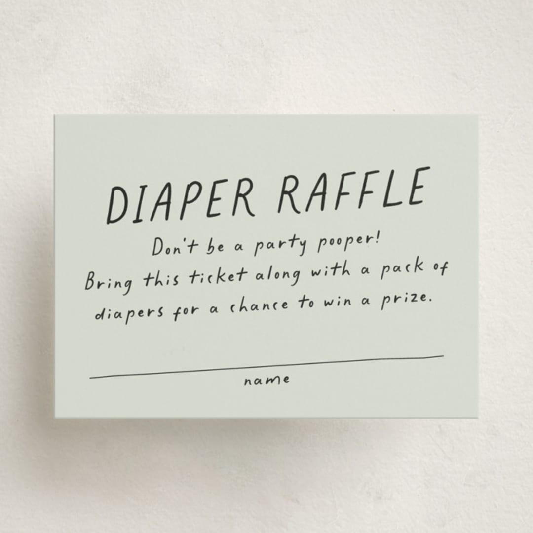 "Bring diapers" - Baby Shower Mini Insert Cards in Mint by Lea Delaveris - Front