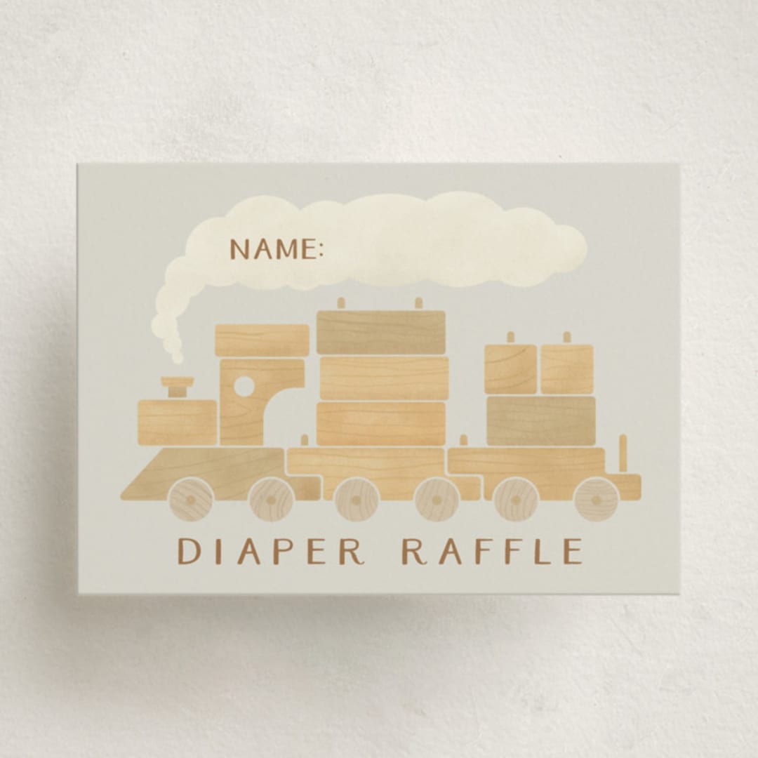 "Choo Choo Train" - Baby Shower Mini Insert Cards in Slate by Adelyn T. - Front