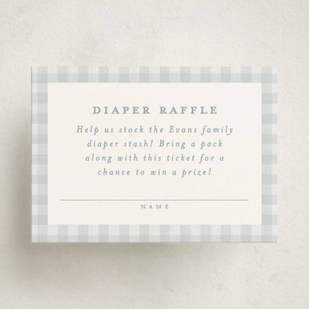 "Charming" - Baby Shower Mini Insert Cards in Sky by Lea Delaveris - Front