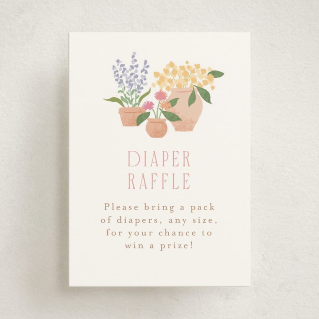 "Petite greenhouse" - Baby Shower Mini Insert Cards in Strawberry by Jennifer Wick - Front