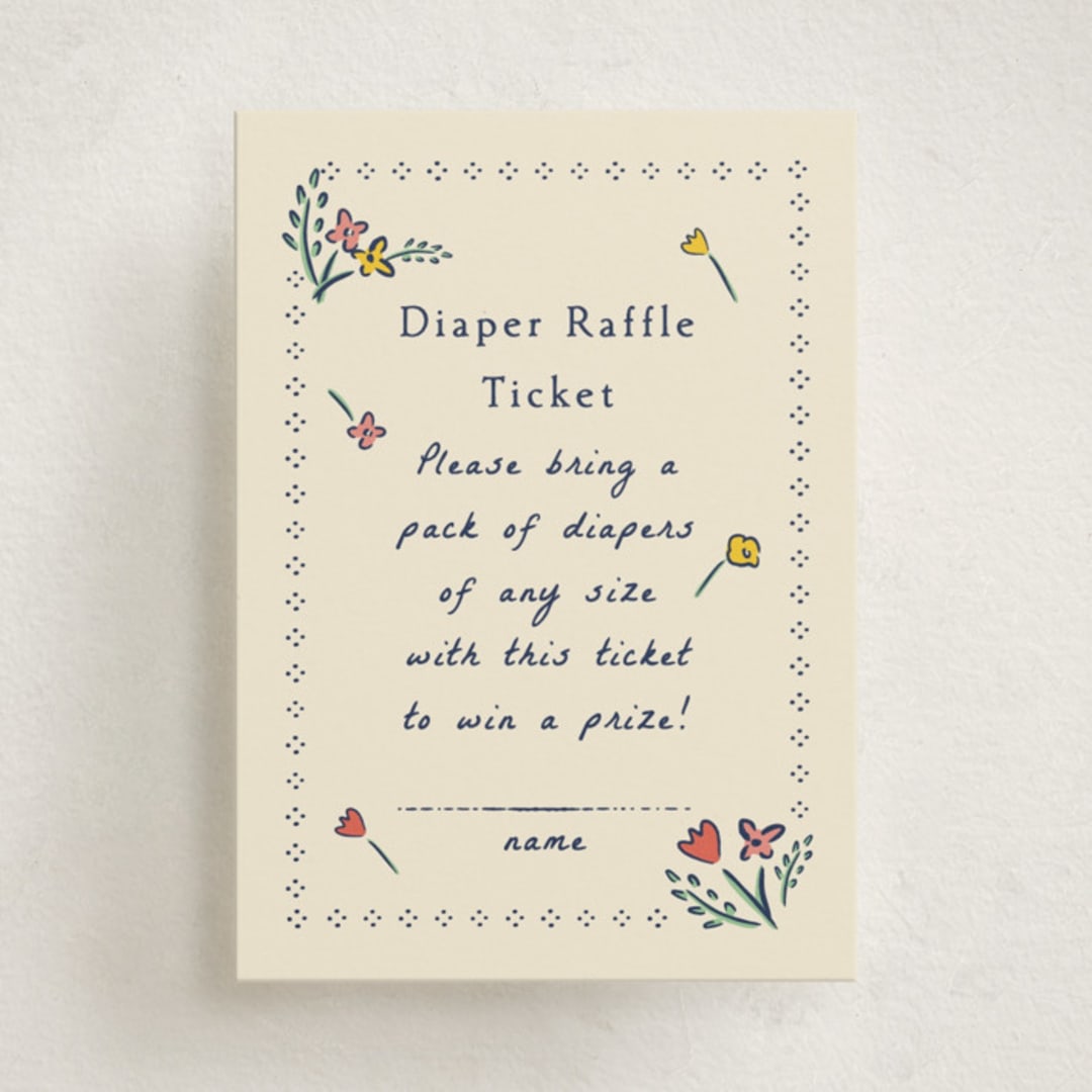 "Blossoming Love" - Baby Shower Mini Insert Cards in Midnight by Sarah Rosenthal - Front