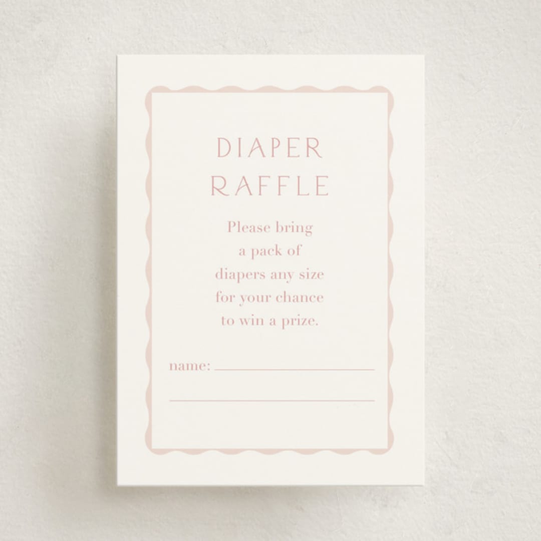 "Framed Bow" - Baby Shower Mini Insert Cards in Blush by Baumbirdy - Front