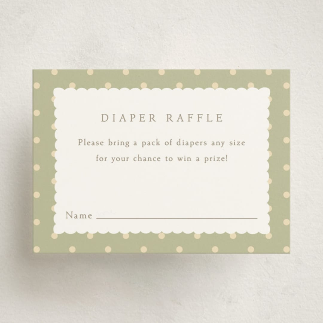 "Ribbon Toss" - Baby Shower Mini Insert Cards in Lemon by Robert and Stella - Front