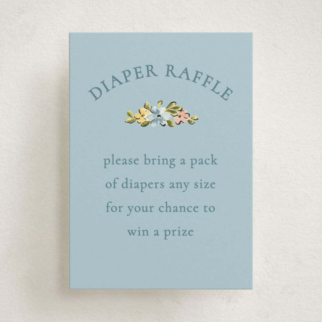 "Pram" - Baby Shower Mini Insert Cards in Sky by Sarah Knight - Front