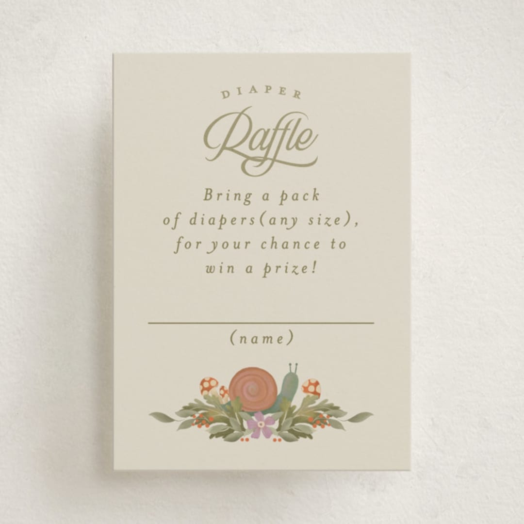 "Vintage Butterfly" - Baby Shower Mini Insert Cards in Moss by Joanna Griffin - Front