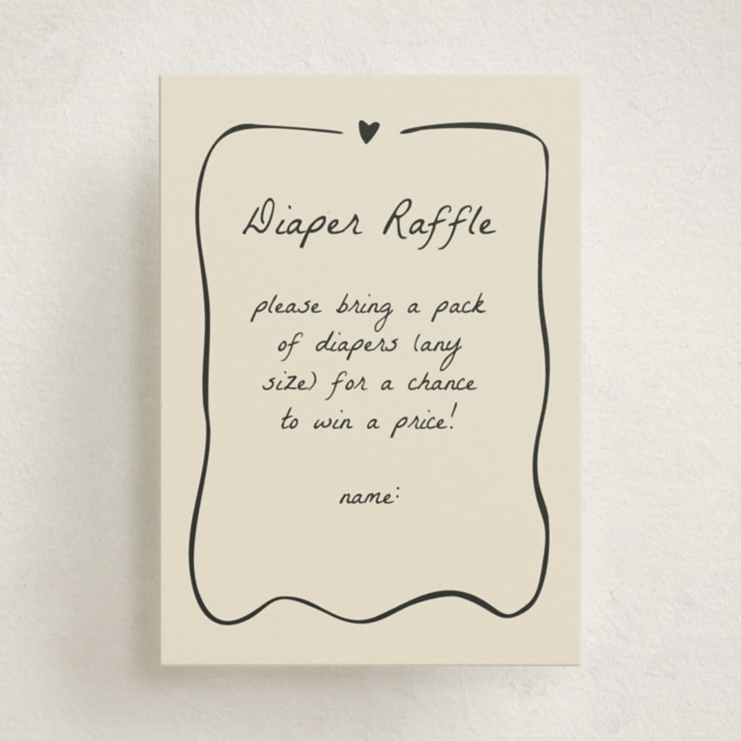 "Doodle Sip and See" - Baby Shower Mini Insert Cards in Ivory by Stephanie Heinrich Godbout - Front