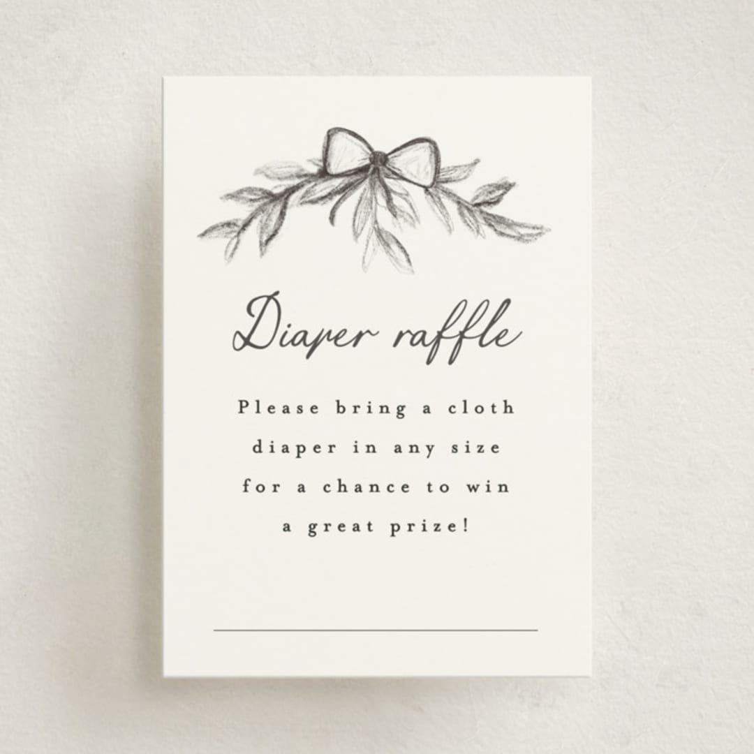 "Story time" - Baby Shower Mini Insert Cards in Graphite by Maja Cunningham - Front