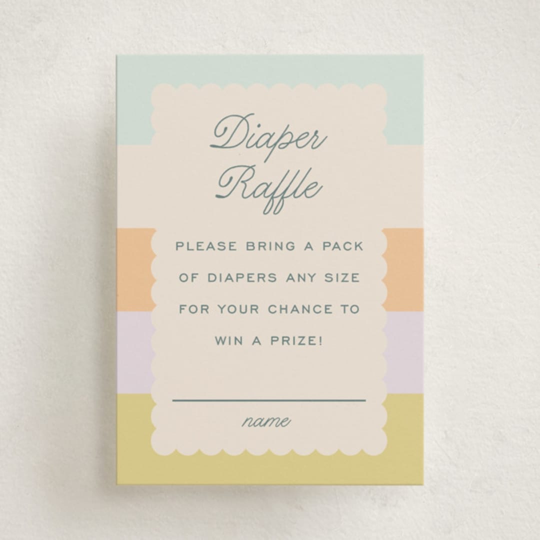 "Striped" - Baby Shower Mini Insert Cards in Wildflower by Pixel and Hank - Front