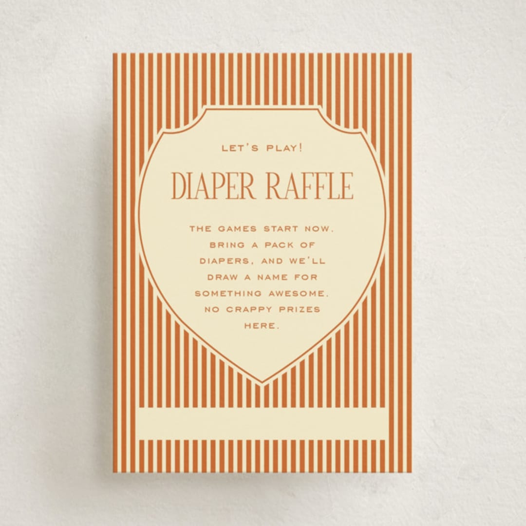 "The Club Crest" - Baby Shower Mini Insert Cards in Citrus by Ashlee Townsend - Front