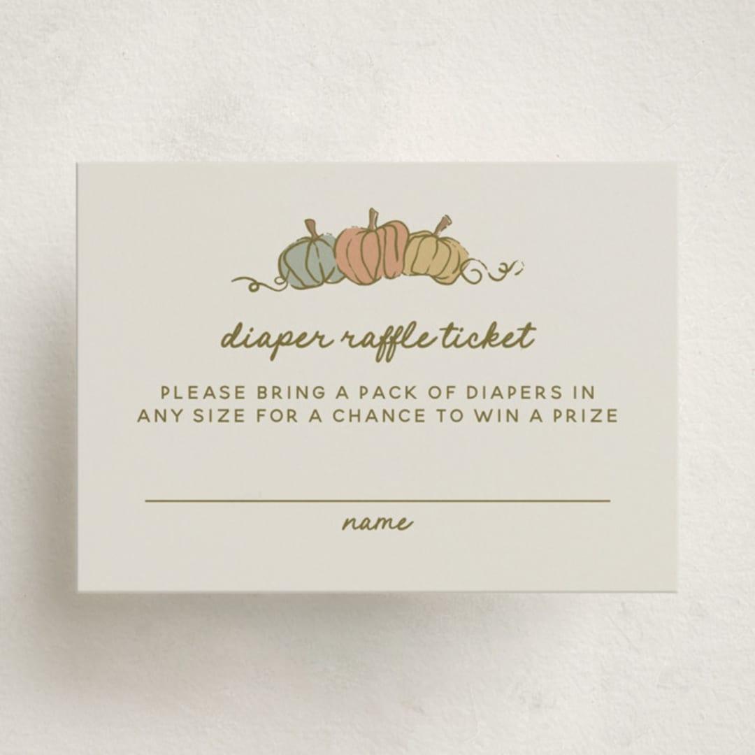 "Vintage Autumn" - Baby Shower Mini Insert Cards in Natural by Kelly Watkins - Front