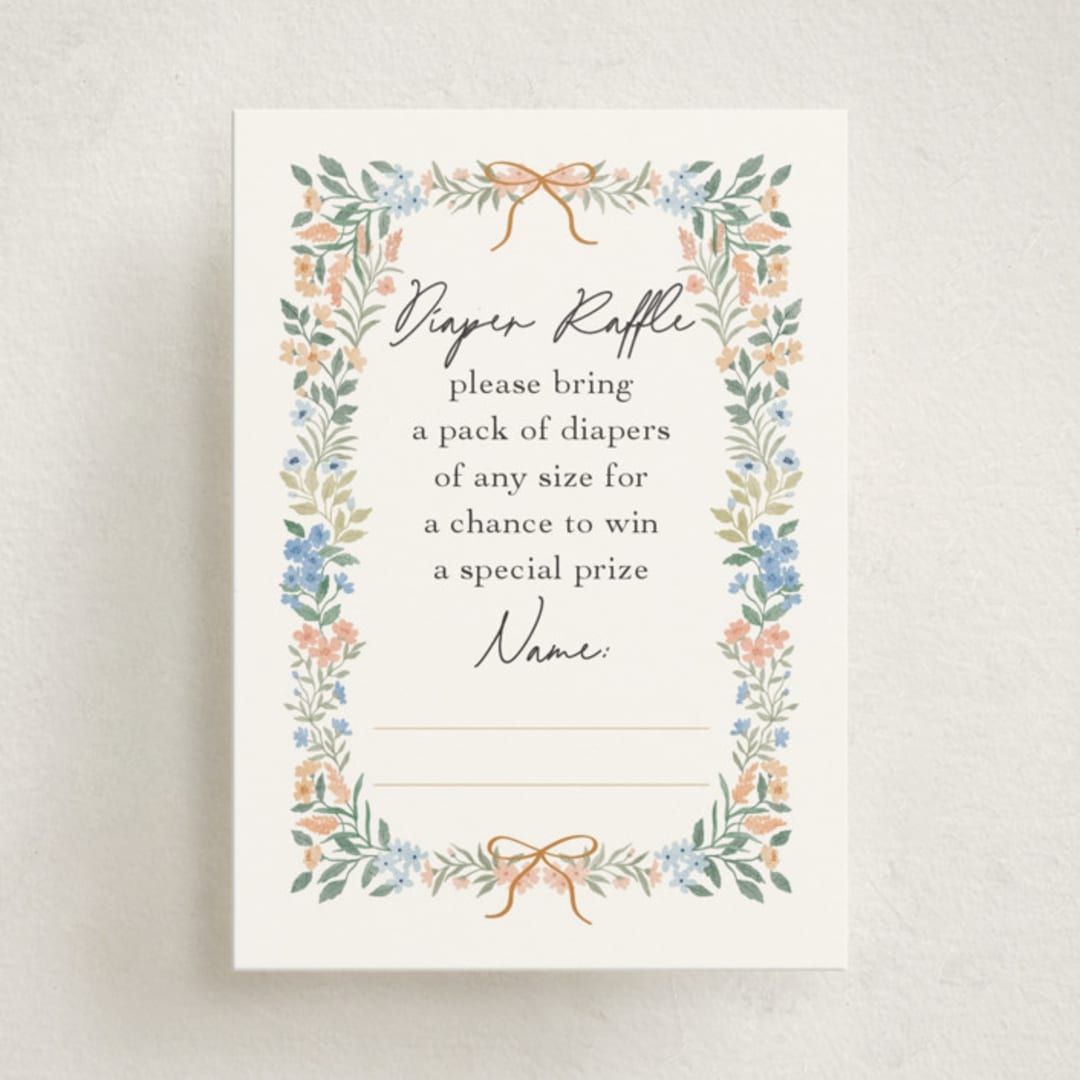 "Sweet Garden" - Baby Shower Mini Insert Cards in Pastel by Elly - Front
