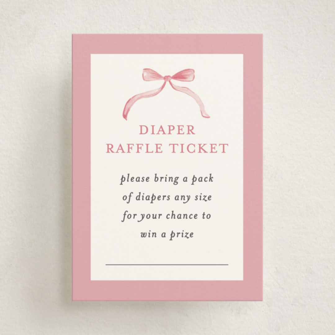 "graceful" - Baby Shower Mini Insert Cards in Peony by Sarah Knight - Front