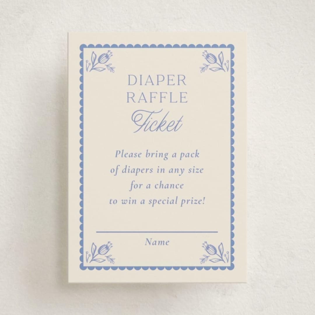 "Bloomy Baby" - Baby Shower Mini Insert Cards in Cobalt by Ana Sharpe - Front