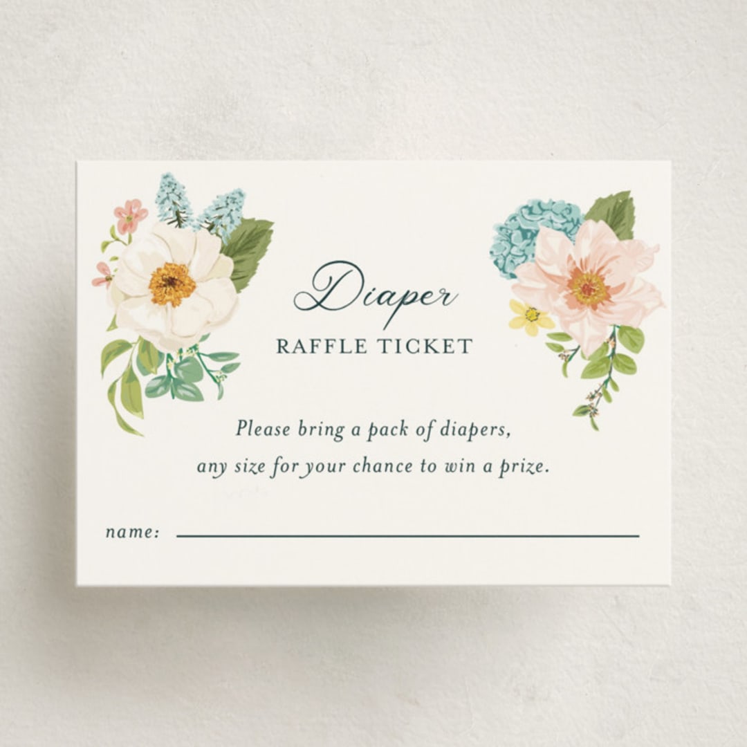 "Butterflies & Botanicals" - Baby Shower Mini Insert Cards in Sky by Susan Moyal - Front