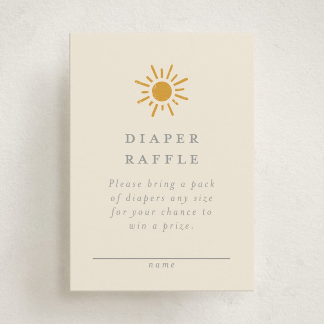 "Sun Toss" - Baby Shower Mini Insert Cards in Golden Sun by Meggy Masters - Front