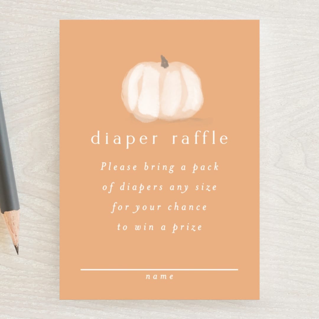 "Autumn Pumpkins" - Baby Shower Mini Insert Cards in Pumpkin by Rebecca Durflinger - Front