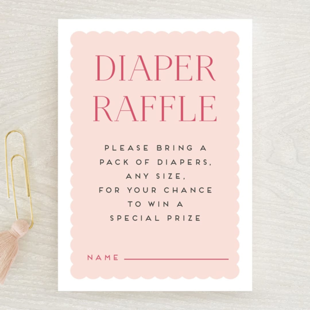 "Due With Two" - Baby Shower Mini Insert Cards in Carnation by Erica Krystek - Front
