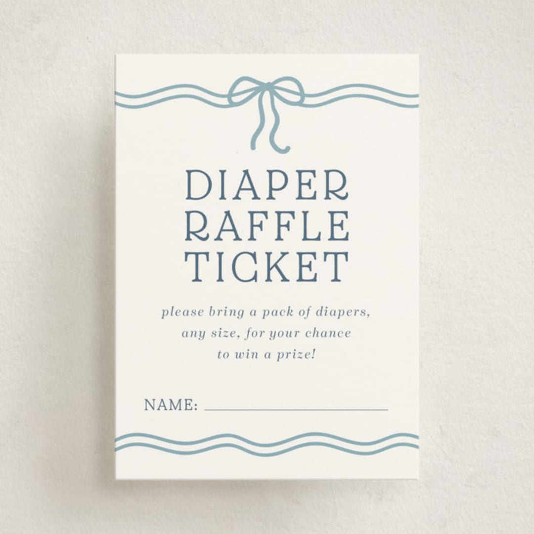 "Vintage Stripe" - Baby Shower Mini Insert Cards in Powder Blue by Anna Black - Front