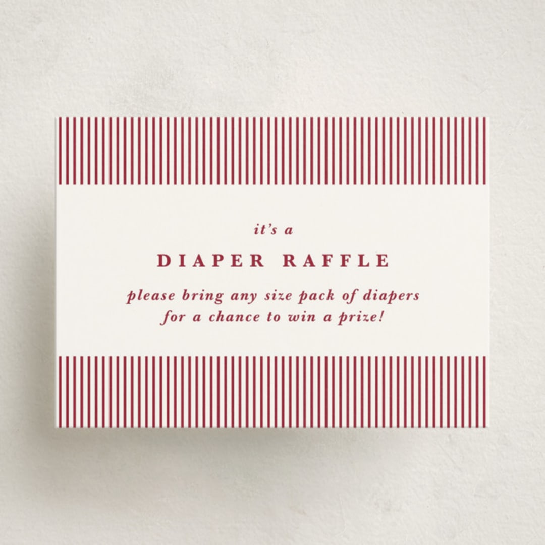 "Classic Cherries" - Baby Shower Mini Insert Cards in Bing Cherry by Charter Oaks Creative - Front